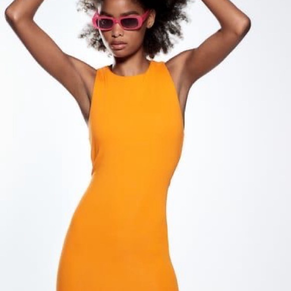 Zara Vibrant Yellow Midi Dress - Picture 2 of 2